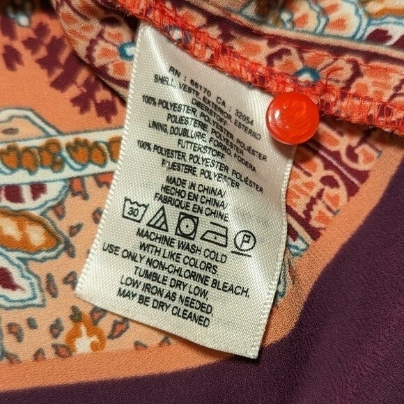 Anthropologie Maeve Rila Bordered Boho Printed Top - Picture 14 of 15